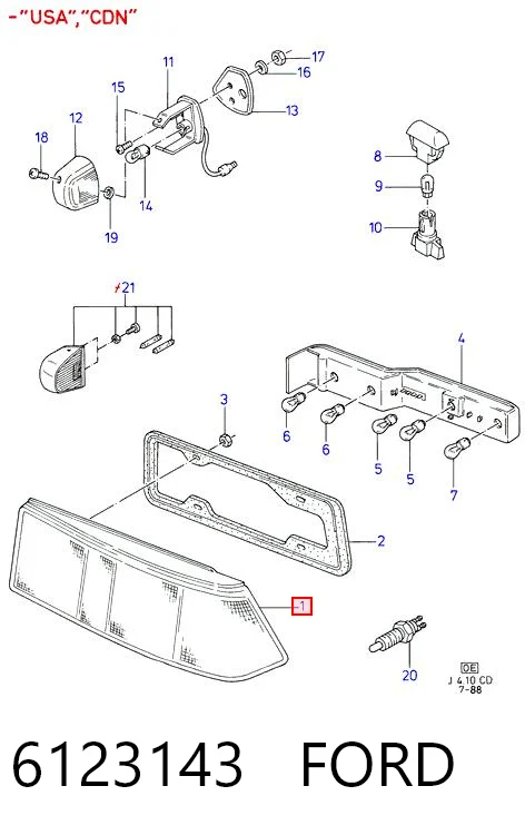 Ліхтар задній правий на Ford Sierra I GBC