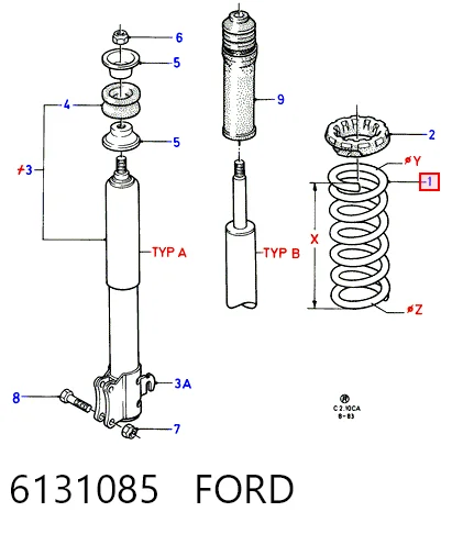 Пружини задні Ford Escort IV