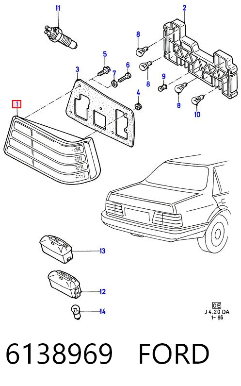 Ліхтар задній лівий Ford Orion 2 AFF