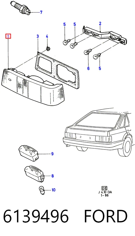 Ліхтар задній правий на Ford Escort IV GAF, AWF, ABFT