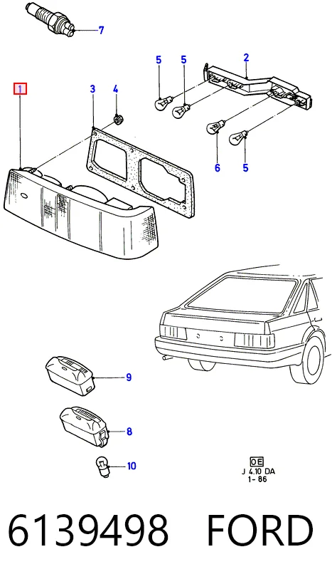 Задня ліва фара на Ford Escort IV GAF, AWF, ABFT