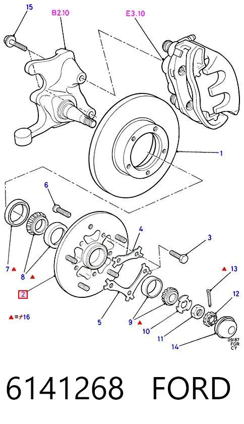Маточина (передня) на Ford Transit IV T
