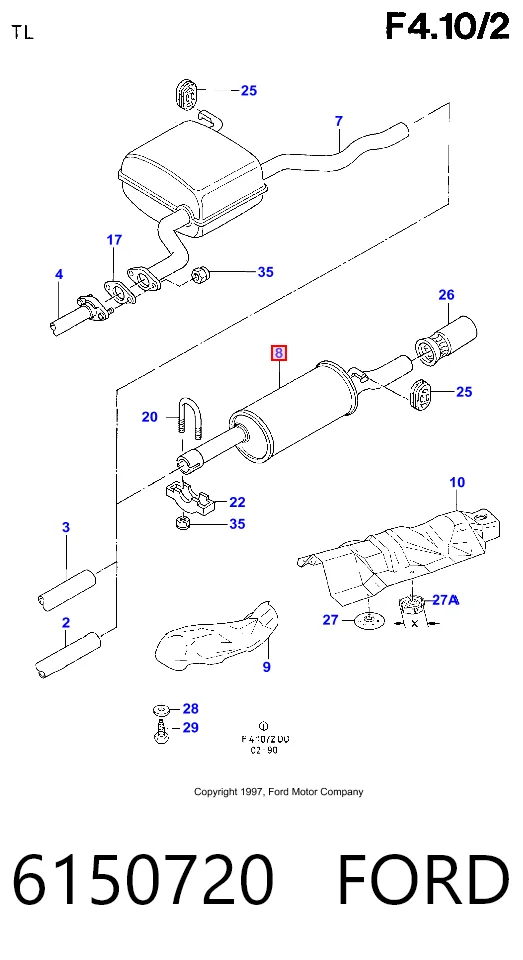 FP2551G31 Polmostrow Глушник, задня частина