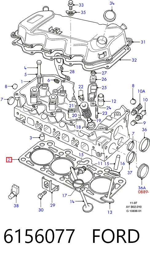 Прокладка ГБЦ Ford Fiesta Mk2 хетчбек (FBD) (1983 - 1989) ціна, від 14.91 USD