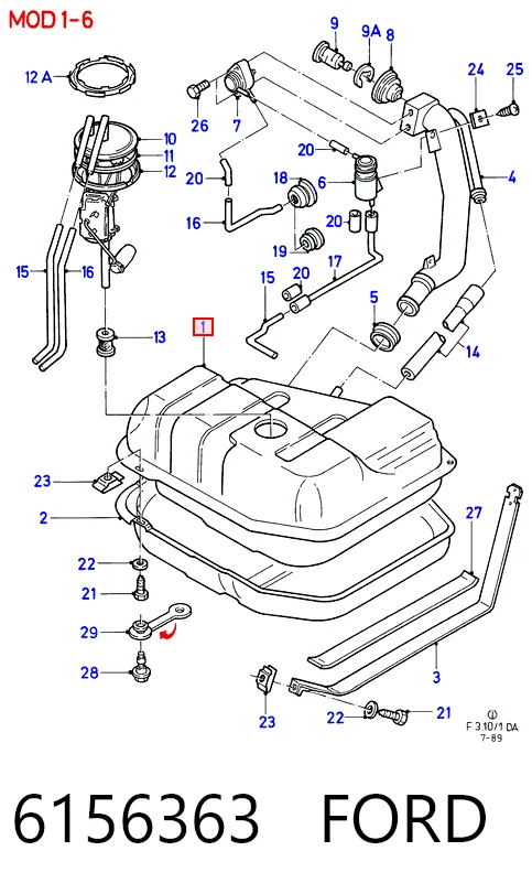 Бак паливний на Ford Escort IV GAF, AWF, ABFT