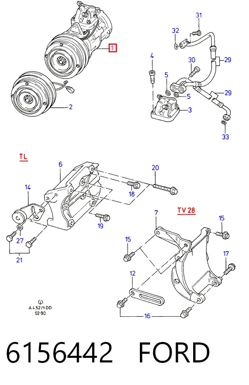 Компресор системи кондиціювання Ford Granada седан (GU) (1977 - 1985) ціна, від  USD