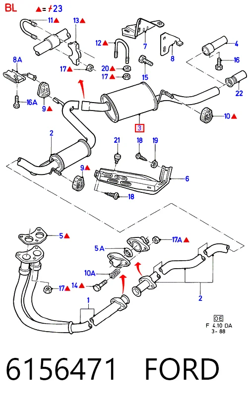 Глушник, задня частина на Ford Escort IV GAF, AWF, ABFT