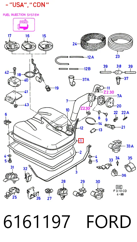 Купити Паливний бак Ford Sierra II GBC,GBG