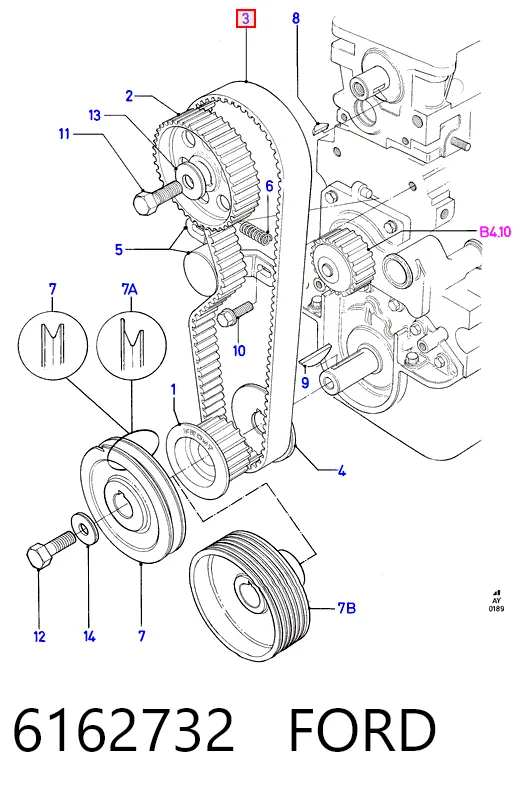  Ремінь ГРМ Ford Escort 4