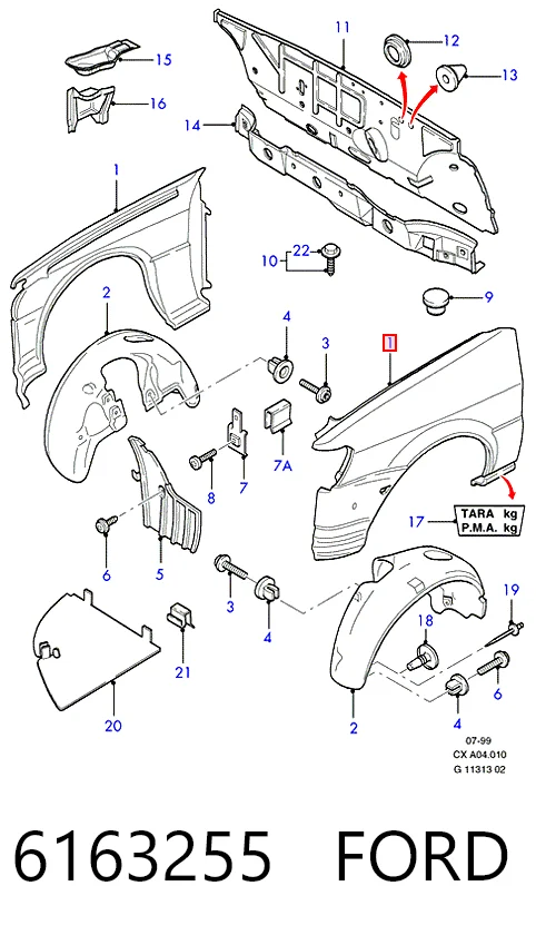 Купити Крила Ford Fiesta Mk3 GFJ