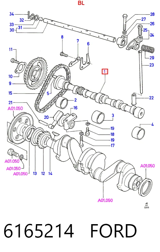 Розподілвал двигуна Ford Fiesta Mk2 хетчбек (FBD) (1983 - 1989) ціна, від 34.57 USD