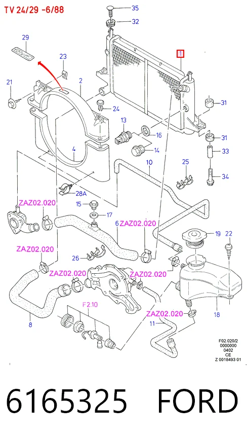 Радіатор основний Ford Scorpio I хетчбек (GAE, GGE) (1985 - 1994) ціна, від 81.63 USD