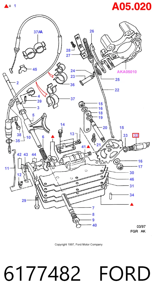 Датчик включення ліхтарів заднього ходу на Ford Escort V GAL