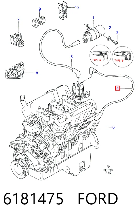 Проводи високовольтні на Ford Sierra I GBC