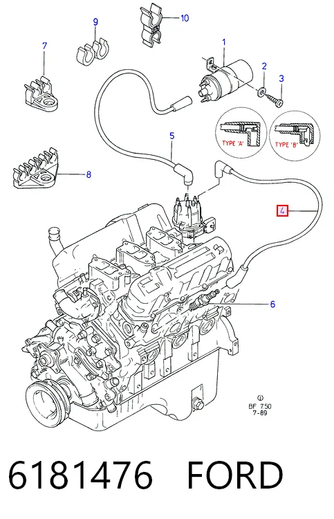 Дроти запалювання Ford Sierra I хетчбек (GBC) (1982 - 1987) ціна, від 36.44 USD