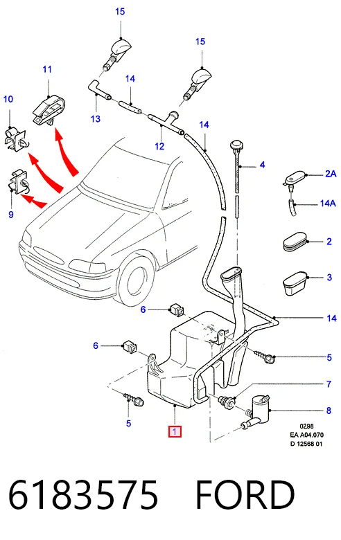 Бачок склоомивача на Ford Escort VII GAL, ANL
