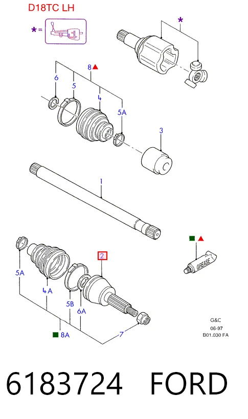 Купити ШРУС зовнішній передній Ford Escort VII GAL, AAL, ABL