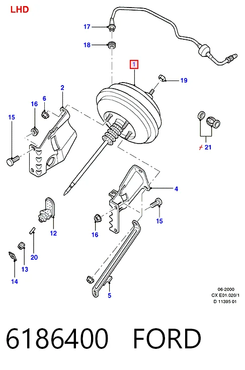 Підсилювач гальм вакуумний Ford Fiesta FBD
