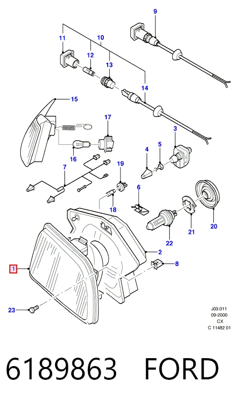 Купити Фара права Ford Fiesta Mk3 GFJ