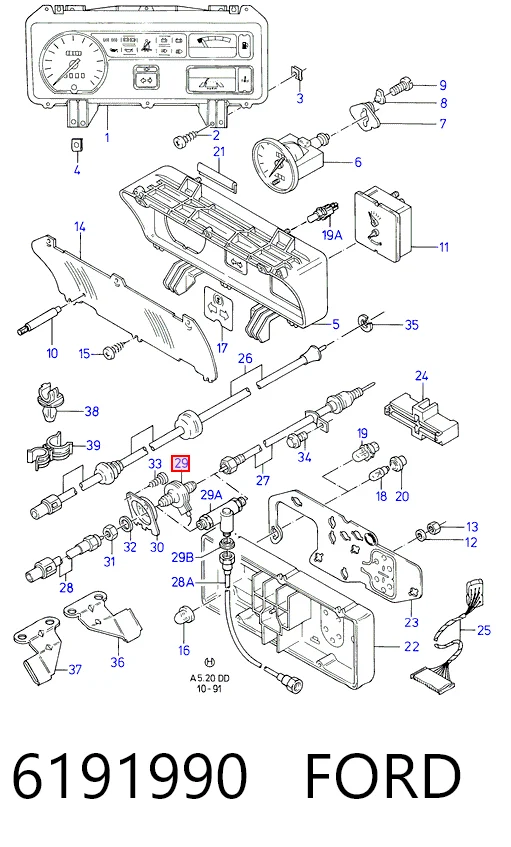 Датчик швидкості спідометра на Ford Transit IV T