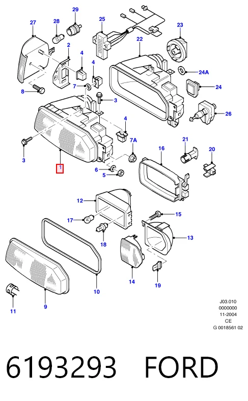 Основна фара - вставка на Ford Scorpio I GAE, GGE