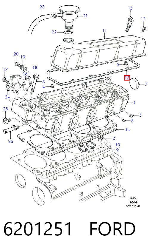 Купити Прокладка клапанної кришки Ford Transit IV E