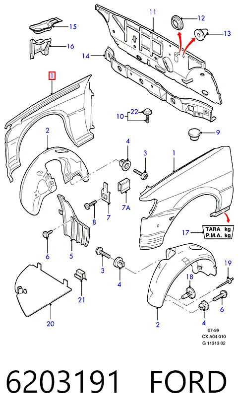  Крило переднє ліве Ford Fiesta 