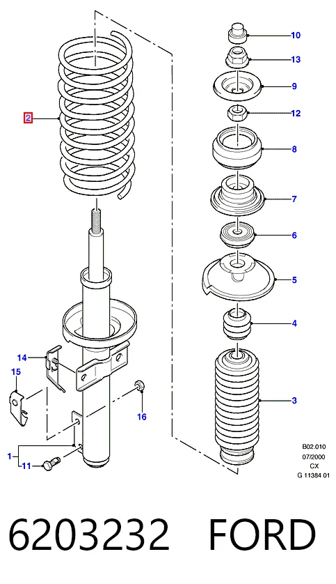 Купити Пружина передня Ford Fiesta Mk3 GFJ