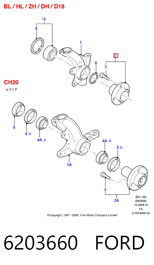 Маточина колеса передня Ford Escort VI хетчбек (GAL) (1992 - 1995) ціна, від 16.84 USD
