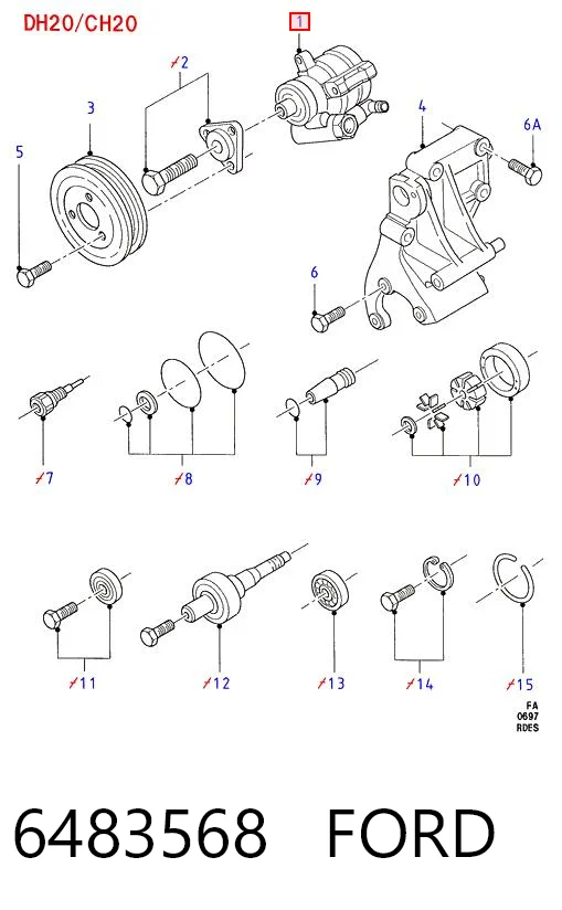 Насос гідропідсилювача на Ford Sierra I GBC