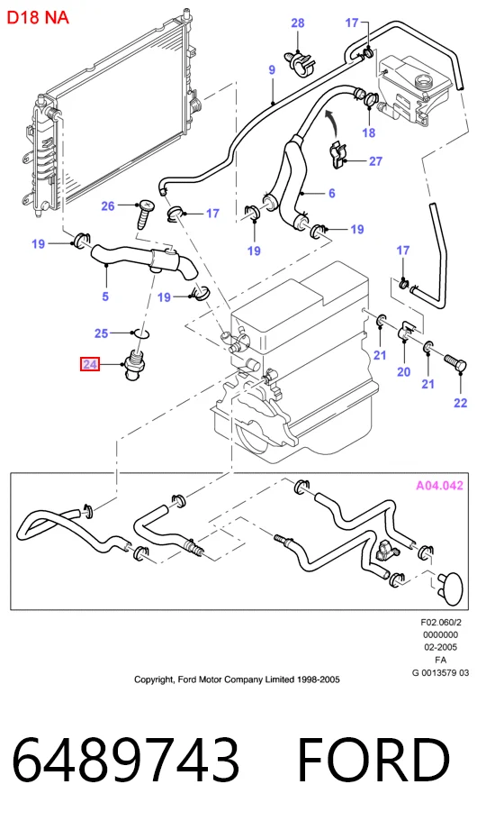  Датчик включення вентилятора Ford Escort 