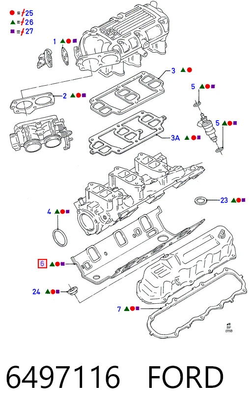 Прокладка впускного колектора Ford Scorpio II седан (GFR, GGR) (1994 - 1998) ціна, від 9.28 USD