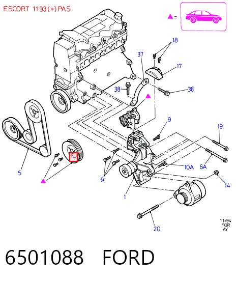  Натягувач приводного ременя Ford Transit 4