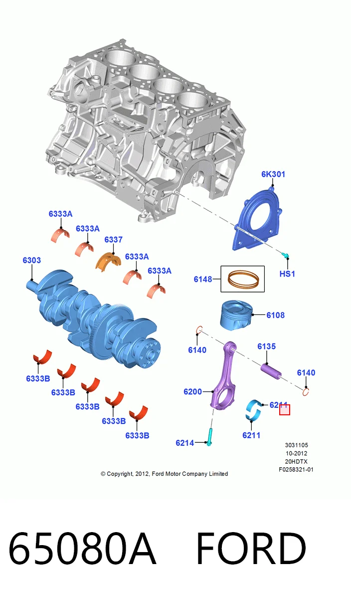 65080A Ford Підшипник шатуна