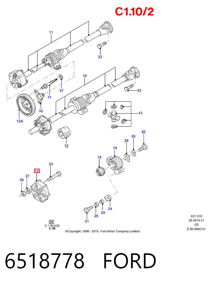 88GG4684BA Ford Гумова пружна муфта кардана передня