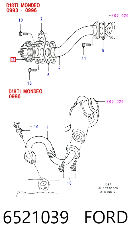 Клапан EGR, рециркуляції газів Ford Sierra 2 GBG, GB4