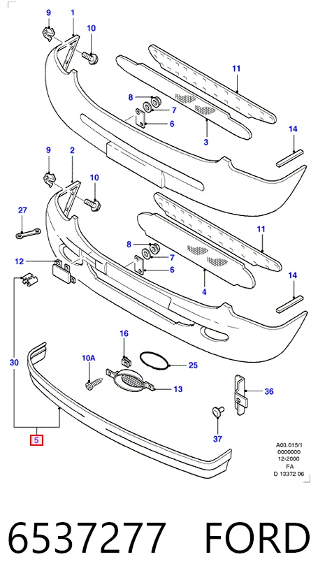 Бампер на авто Ford Escort V хетчбек (GAL) (1990 - 1992) ціна, від 42.43 USD