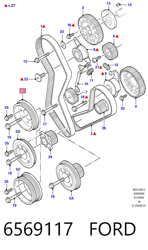 Демпфер колінвалу на Ford Escort IV GAF, AWF, ABFT