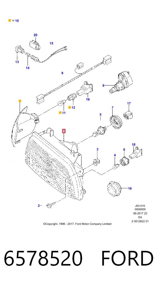 Фара передня права Ford Escort V