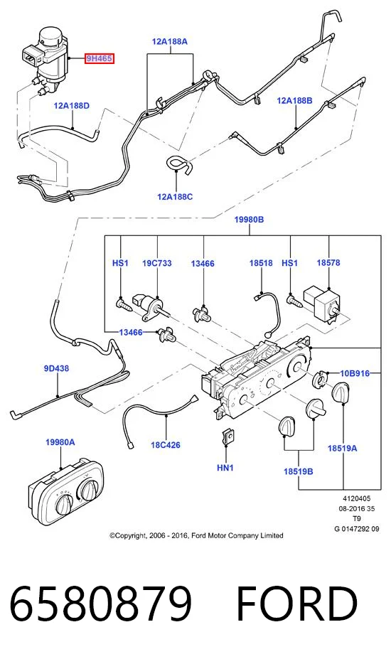 6580879 Ford Клапан соленоїд регулювання заслонки EGR