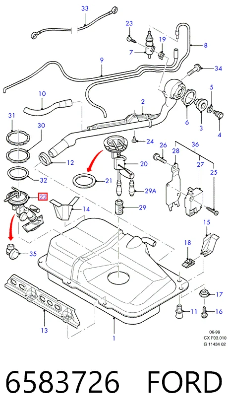 Електробензонасос на Ford Fiesta Mk3 GFJ