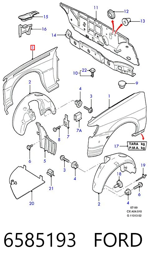 Бічна частина передня ліва Ford Fiesta Mk3