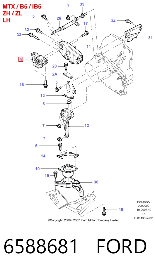 Купити Подушка (опора) двигуна, ліва Ford Escort IV GAF, AWF, ABFT