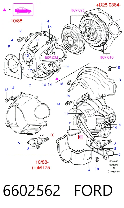 Вилка зчеплення на Ford Transit IV T