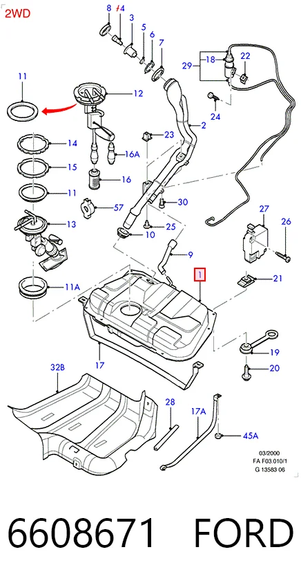 Бак паливний на Ford Escort V GAL