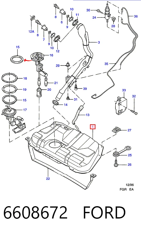 Бак паливний на Ford Escort VII GAL, AAL, ABL