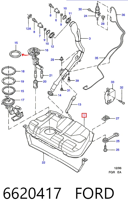 Бак паливний на Ford Escort VI GAL