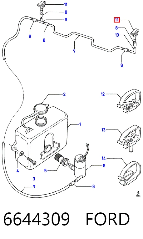 Сопло омивача лобового скла Ford Transit IV фургон (E) (1994 - 2000) ціна, від 1.62 USD