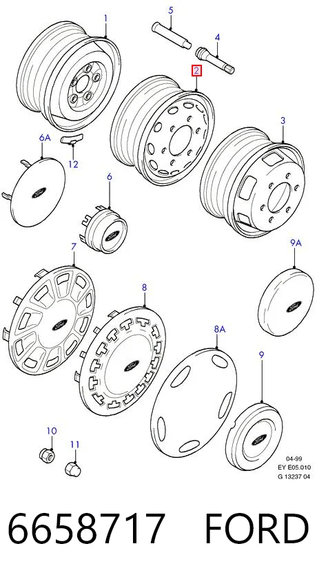 6658717 Ford Диски колісні (штамповані)