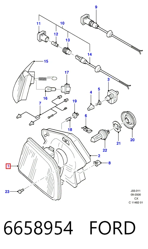 Фара правая Ford Fiesta Mk3 хетчбек (GFJ) (1989 - 1995) ціна, від 28.57 USD